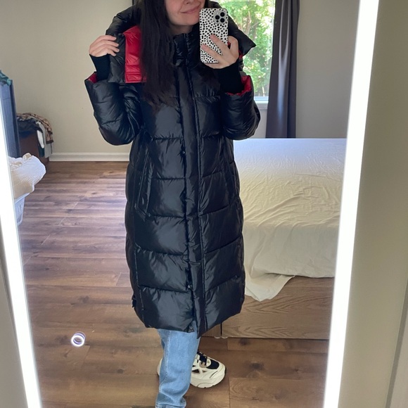NEW!! Never worn, black midi bio-down winter coat from - Picture 5 of 16